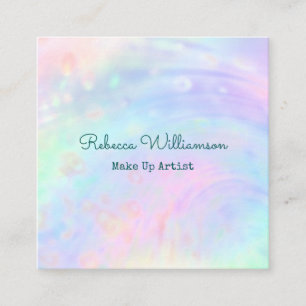 Carte De Visite Carré Beau arc-en-ciel esthétique Pastel Swirl Shell