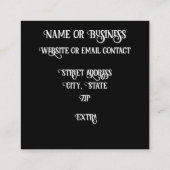 Carte De Visite Carré Beau crâne de sucre (Dos)