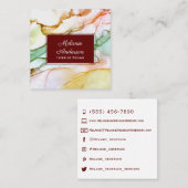 Carte De Visite Carré Beau Design d'intérieur rose pastel (Devant / Derrière)