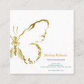 Carte De Visite Carré Beau logo de papillon décoratif noir (Dos)