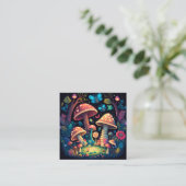 Carte De Visite Carré Beau mignon champignons magiques (Debout devant)