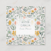 Carte De Visite Carré Beau motif botanique floral (Devant)