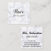 Carte De Visite Carré Beau style blanc simple pour tous les coiffeurs (Devant / Derrière)