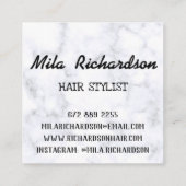 Carte De Visite Carré Beau style blanc simple pour tous les coiffeurs (Dos)