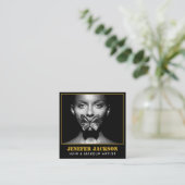 Carte De Visite Carré beau texte photographe moderne code QR noir (Debout devant)