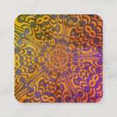 Carte De Visite Carré Beau Violet Et Orange (Dos)