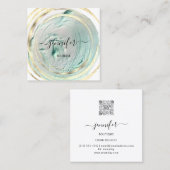 Carte De Visite Carré Beauté Bio Boutique QR Logo Soap Mint Blanc (Devant / Derrière)