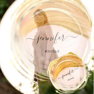 Carte De Visite Carré Beauté Bio Boutique QR Logo Soap Rose or rose