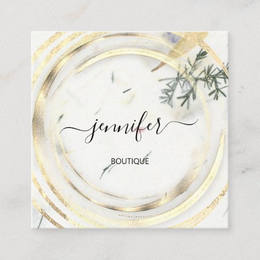 Carte De Visite Carré Beauté Bio Shop Herb QRCode Logo Soap Body (Devant)