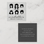 Carte De Visite Carré Beauté des femmes | Coiffeuse | Maquillage (Devant / Derrière)