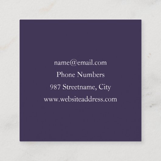 Carte De Visite Carré Beauté étonnante Fleur d'art Abstrait fractal mode (Dos)