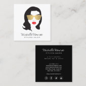 Carte De Visite Carré Beauté fille coiffeuse, Mode, Boutique (Devant / Derrière)