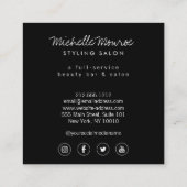 Carte De Visite Carré Beauté fille coiffeuse, Mode, Boutique (Dos)