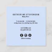 Carte De Visite Carré Beauté pourpre et bleue moderne élégante (Dos)