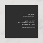 Carte De Visite Carré Beauté rose pâle et rayée or rose (Dos)