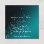 Carte De Visite Carré Beauté turquoise Sparkles (Dos)