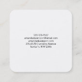 Carte De Visite Carré Beautiful Tropical Green with Gold Border (Dos)