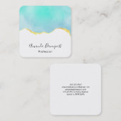 Carte De Visite Carré Beautiful Tropical Green with Gold Border (Devant / Derrière)