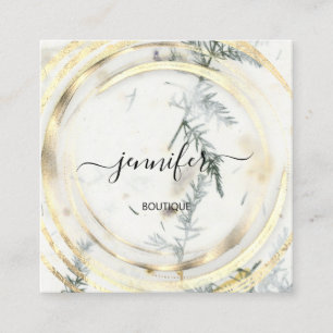Carte De Visite Carré Beauty Bio Boutique Gold QRCode Logo Soap