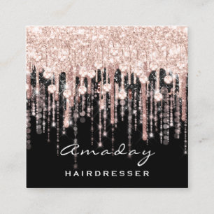 Carte De Visite Carré Beauty Coiffeur maquillage Artiste Rose Black Driv