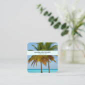 Carte De Visite Carré Beaux palmiers sur une plage tropicale (Debout devant)