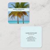 Carte De Visite Carré Beaux palmiers sur une plage tropicale (Devant / Derrière)