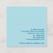 Carte De Visite Carré Bébé bleu mou Pieds de garçon (Dos)