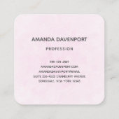 Carte De Visite Carré Bébé mignon dans une couverture de coeur (Dos)