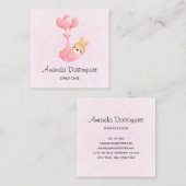 Carte De Visite Carré Bébé mignon dans une couverture de coeur (Devant / Derrière)