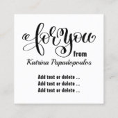 Carte De Visite Carré Bébé Précieux Thème #1 Boîtier / Document (Dos)