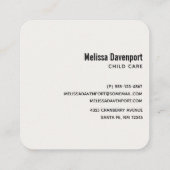 Carte De Visite Carré Bébé rose mignon éléphant et frontière Rose (Dos)