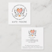 Carte De Visite Carré Bébé Whimsical Doula Entraîneur De Naissance Ou Mi (Devant / Derrière)