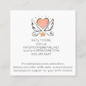 Carte De Visite Carré Bébé Whimsical Doula Entraîneur De Naissance Ou Mi (Dos)