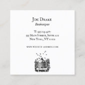 Carte De Visite Carré Beekeeper Beehive Apairy (Dos)