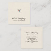 Carte De Visite Carré Beige Ruby-gorge Hummingbird Carré Business Ca (Devant / Derrière)