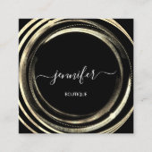 Carte De Visite Carré Belle Boutique Couch Or Noir Blanc QR Code Logo (Devant)