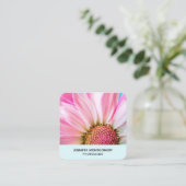 Carte De Visite Carré Belle Fleur rose Gros plan Photo (Debout devant)