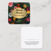 Carte De Visite Carré Belle Fleurs Arrière - plan (Devant / Derrière)