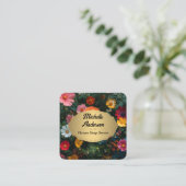 Carte De Visite Carré Belle Fleurs Arrière - plan (Debout devant)