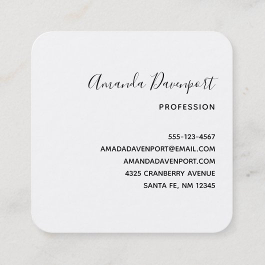 Carte De Visite Carré Belle Mer Turquoise Photo Tropicale (Dos)