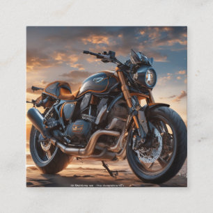 Carte De Visite Carré Belle moto vintage détaillée