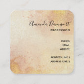 Carte De Visite Carré Belle tête de cheval noir Portrait d'aquarelle (Dos)