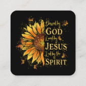 Carte De Visite Carré Béni Par Dieu - Aimé Par Jésus, Tournesol (Dos)