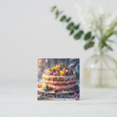 Carte De Visite Carré BERRY CHRISTMAS Flat Note Card (Debout devant)