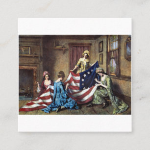 Carte De Visite Carré Betsy Ross Coupe Le Drapeau Américain