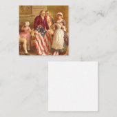 Carte De Visite Carré Betsy Ross USA 1777 Par Jean Leon Gerome Ferris (Devant / Derrière)