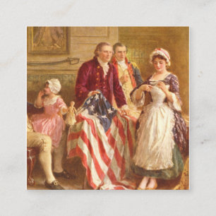 Carte De Visite Carré Betsy Ross USA 1777 Par Jean Leon Gerome Ferris