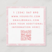 Carte De Visite Carré Beurre mignon Motif esthétique Ajouter QR Code ros (Dos)