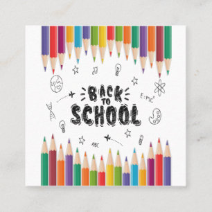 Carte De Visite Carré Bienvenue À L'École Chemise, Premier Jour De L'Éco