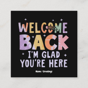 Carte De Visite Carré Bienvenue, je suis ravi que vous soyez ici Premier